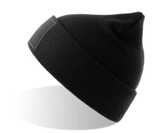 Шапка вязаная двойная с патчем Atlantis Wind-S, черная фото