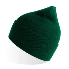 Шапка вязаная с отворотом Atlantis Pure, темно-зеленая фото