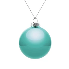 Шар елочный стеклянный Finery Gloss, 8 см, глянцевый, бирюзовый фото