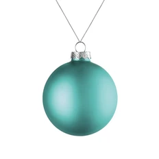 Шар елочный стеклянный Finery Matt, 8 см, матовый, бирюзовый фото