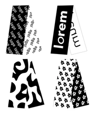 Шарф Sakal, XL, на заказ, черный / белый фото