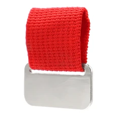 Шильд металлический с цветным съемным ремешком, красный фото