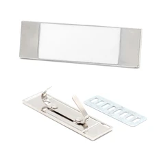 Шильд металлический, серебряный / белый фото