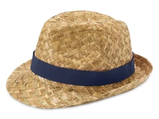 Шляпа из натуральной соломы Pricus, бежевая / синяя фото