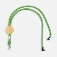 Шнурок для бейджа с деревянным шильдом Tube Wood, зеленый фото