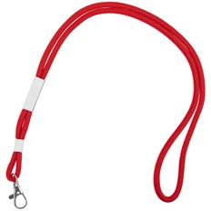 Шнурок для бейджа с карабином Tube Metal, красный фото