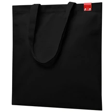 Шопер для покупок с нашивкой Ivory, 325 г/м², черный / красный фото
