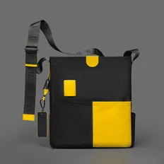 Шопер Puzzle Bag c обвесами, черный / желтый фото