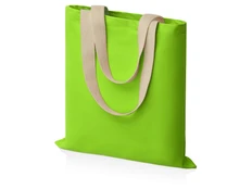 Шоппер хлопковый с парусиновыми ручками Steady, 260 г/м2, зеленый фото