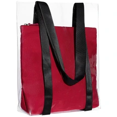 Шопер с органайзером Molti Clarity, прозрачный / красный фото