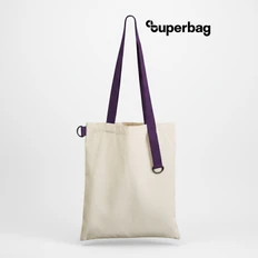 Шоппер Superbag, бежевый / фиолетовый фото