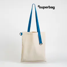 Шоппер Superbag, бежевый / голубой фото