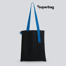 Шоппер Superbag Black, черный / голубой фото