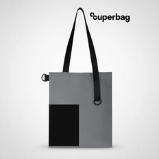 Шопер Superbag Color, серый / черный фото