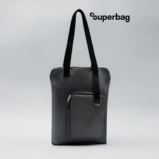 Шоппер Superbag Pocket, серый / черный фото