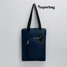 Шоппер Superbag Pocket, темно-синий / черный фото