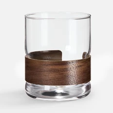 Стакан для виски Molti Woodlyn, коричневый / прозрачный фото