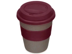 Стакан из бамбукового волокна Café, серый / бордовый фото