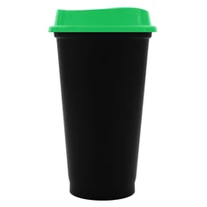 Стакан с крышкой Color Cap Black, 450 мл, черный / зеленый фото