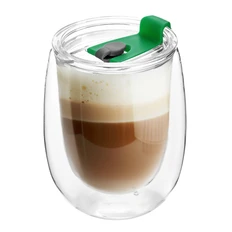 Стакан стеклянный Mango To Go, белый / зеленый фото