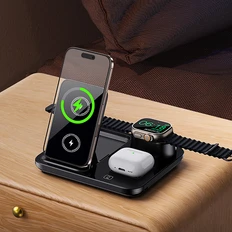 Станция беспроводная зарядная Lift с сенсорным подъемным механизмом, черная фото