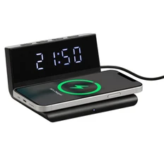 Станция беспроводной зарядки с часами Uniscend Electron, ver. 2, черная фото