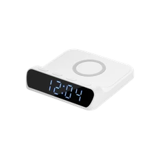 Станция зарядная с часами и будильником Rigel, 15W, белая фото