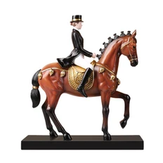 Статуэтка «Наездница и лошадь», коричневая фото