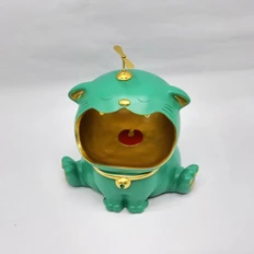 Статуэтка-органайзер «Кот большой», зеленая фото