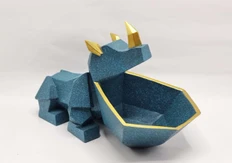 Статуэтка-органайзер «Носорог», синяя фото