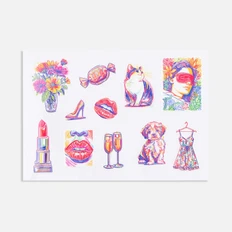 Стикерпак UV-DTF Thematic, 8 марта, разноцветный фото