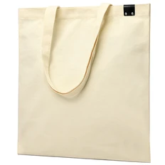 Сумка для покупок Ivory с PU нашивкой, 325 г/м², бежевая / черная фото
