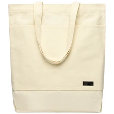 Сумка для покупок Jetta с шильдом, 325 г/м², бежевая / черная фото