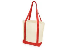 Сумка для шопинга из хлопка Cotton, белая/ красная фото
