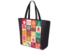 Сумка для шопинга с донной складкой и ручкой из нетканого PET материала, многоцветная фото