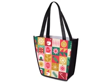 Сумка для шопинга с донной складкой и ручкой из нетканого PET материала, разноцветная фото