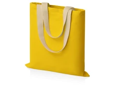 Сумка для шопинга хлопковая с парусиновыми ручками Steady, 260 г/м2, желтая фото