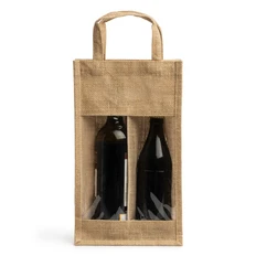 Сумка для вина из джута Grace, бежевая фото