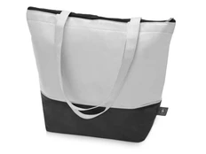 Сумка-холодильник из переработанного пластика с длинными ручками Reviver, белая / черная фото