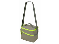Сумка-холодильник изотермическая Neo Classic c контрастной молнией, серая / салатовая фото