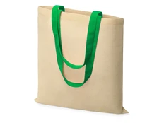 Сумка из хлопка Dakota, 100 г/м2, бежевая / зеленая фото