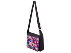 Сумка из нетканого PET материала с регулируемой ручкой, черная / разноцветная фото