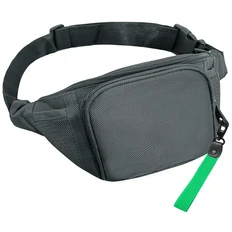 Сумка поясная Split To Go, серая / зеленая фото