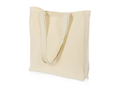 Сумка с донной складкой и парусиновыми ручками Donny, бежевая фото