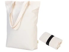Сумка из переработанного хлопка с фиксирующей лентой Fixy, 220 г/м2, бежевая фото