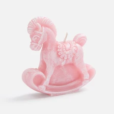 Свеча фигурная «Лошадка-качалка», розовая фото