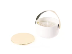 Свеча Valerie Concept, белый / бежевый / зеленый фото