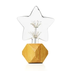 Светильник настольный Звезда, крафт / прозрачный фото