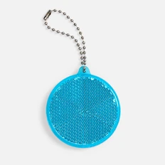 Светоотражатель пешеходный с цепочкой «Круг», синий фото