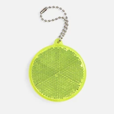 Светоотражатель пешеходный с цепочкой «Круг», желтый неон фото